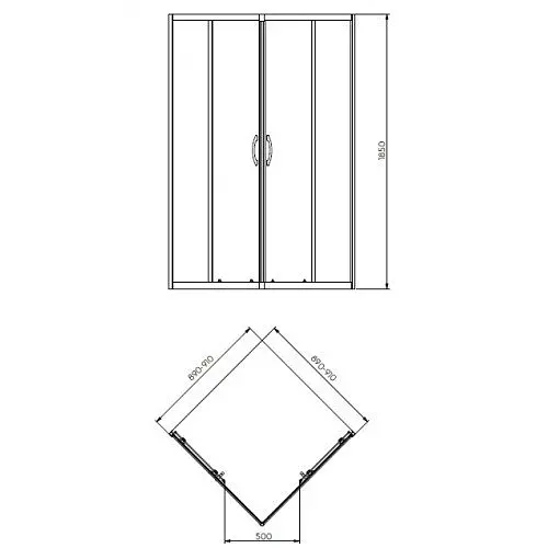 Душова кабіна Kolo Rekord 90x90 з піддоном PKDK90222003+XBK1690000+26275000, Хром, прозорий, хром - фото 3