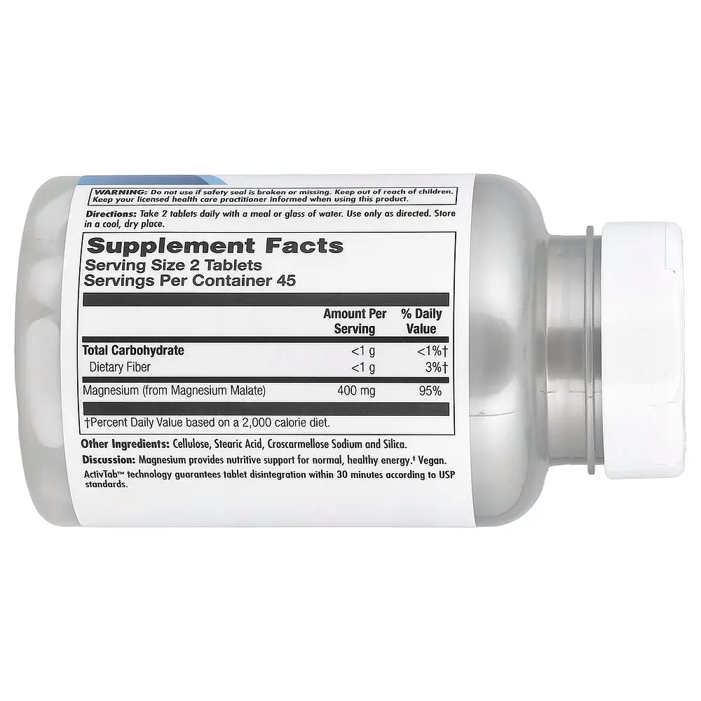 Магний малат KAL Magnesium Malate 400 mg, 90 таблеток для поддержки мышечной функции - фото 2