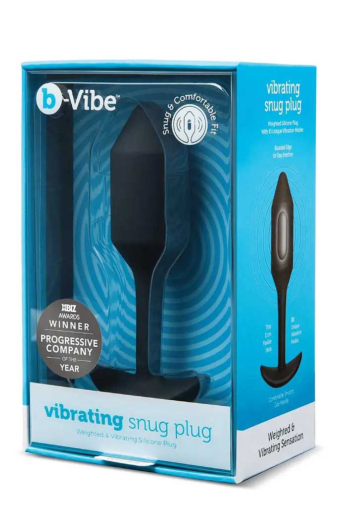 Анальная пробка B-Vibe Vibrating Snug Plug 2, 12.4 см (черный) - фото 3