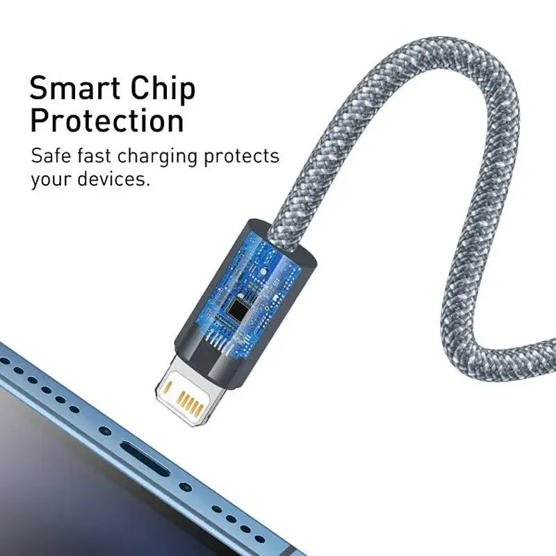 Дата кабель Baseus Dynamic Series USB to Lightning 2.4A (2m) (CALD00050) Slate Gray - фото 3
