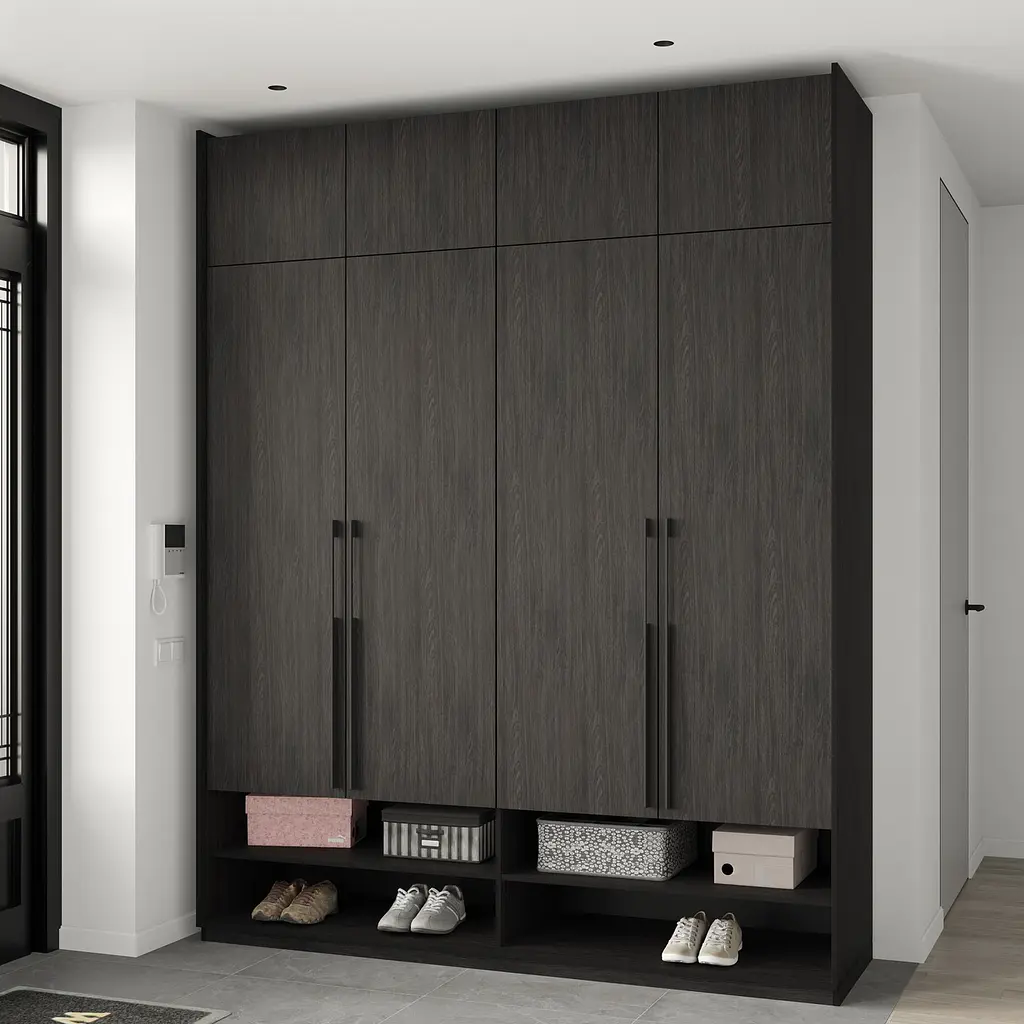 Шафа для одягу Flamecame з поличками на 4 двері у передпокій FR-07 Венге - фото 3