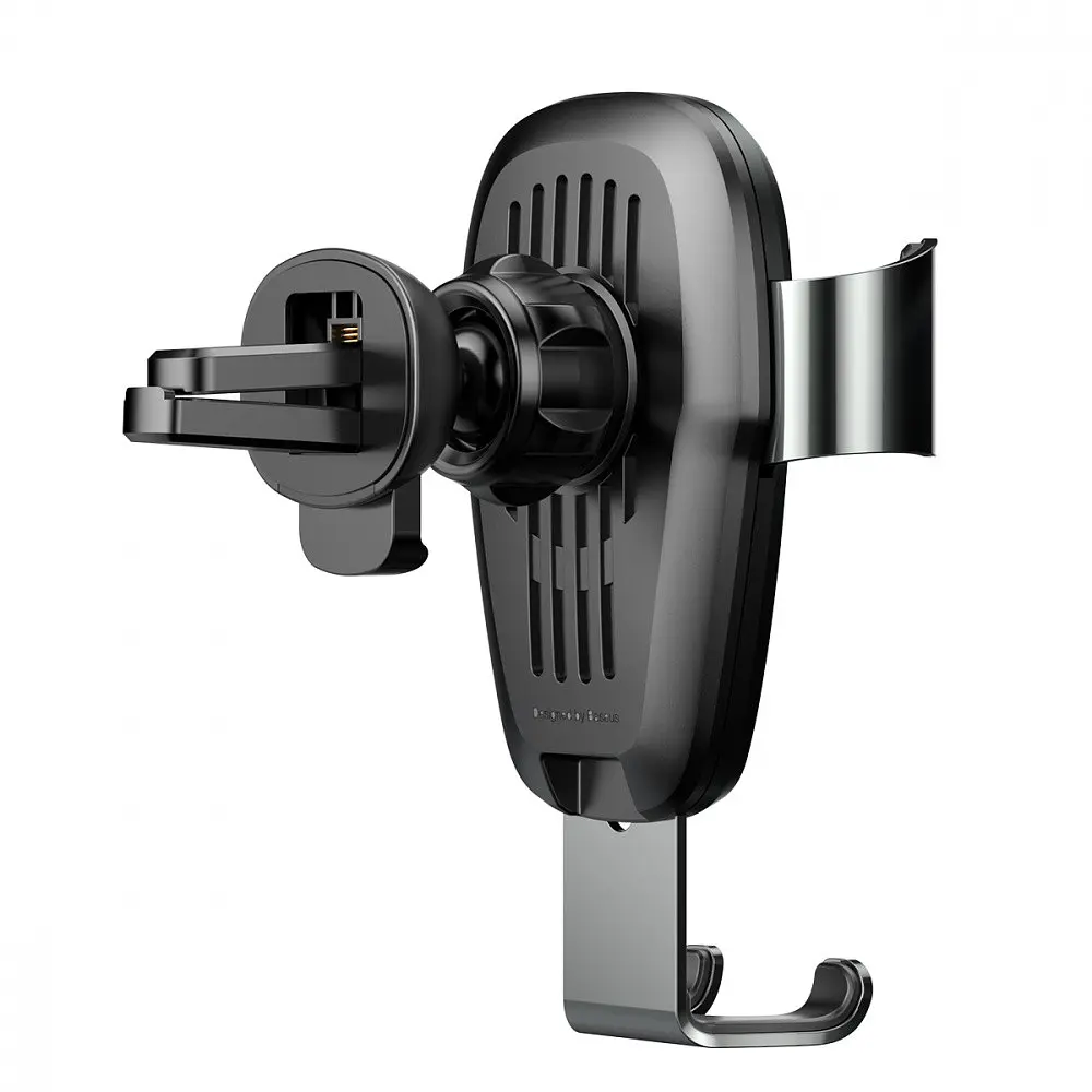 Автодержатель с беспроводной зарядкой Baseus Metal Gravity Car Mount (Air Outlet Version) 1.7A Qc3.0 gray (17217) - фото 7