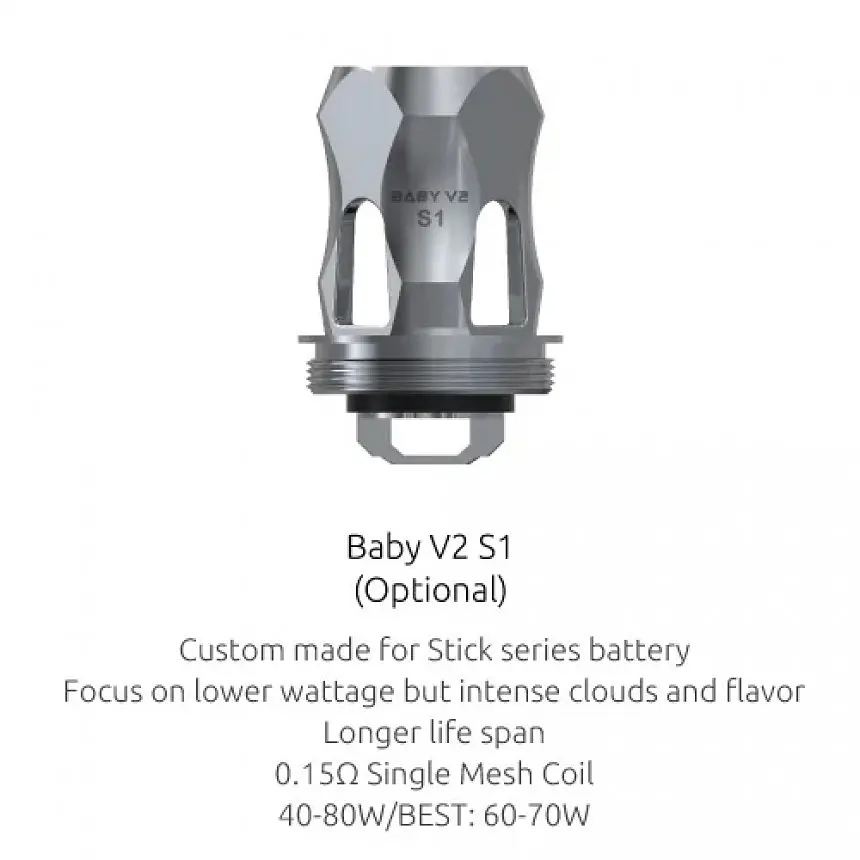 Испаритель Smok Baby V2 Coil Single Mesh S1 - 0.15 Ом (10334) - фото 2