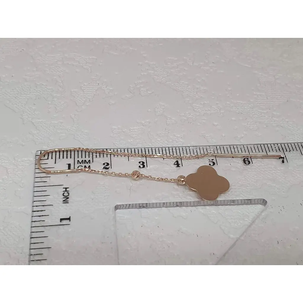 Золоті сережки-протягання Favoritum Конюшина. 210433_А - фото 5