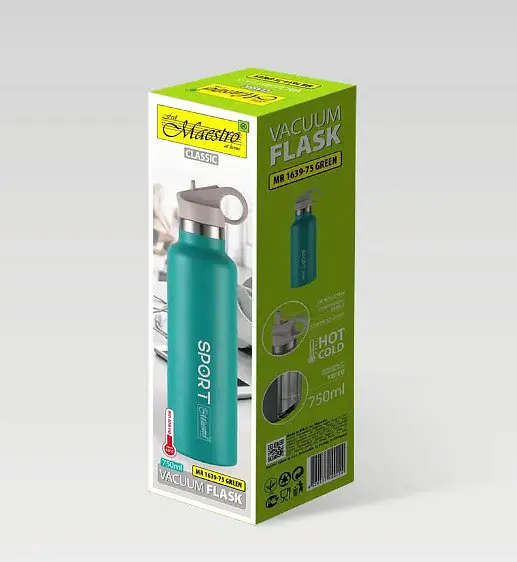 Термокухоль з нержавіючої сталі Maestro MR-1639-75 термос термопляшка Маестро 0.75 л Зелений - фото 3