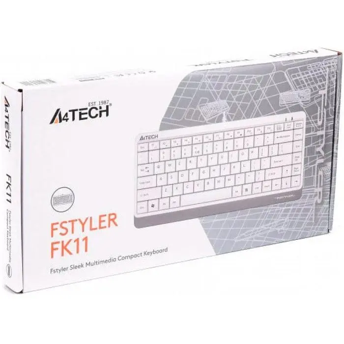 Клавіатура дротова A4Tech Fstyler Compact Size FK11 USB White - фото 3