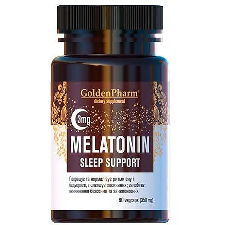 Натуральная добавка Golden Pharm Melatonine Sleep Support 3 mg, 60 вегакапсул - фото 1