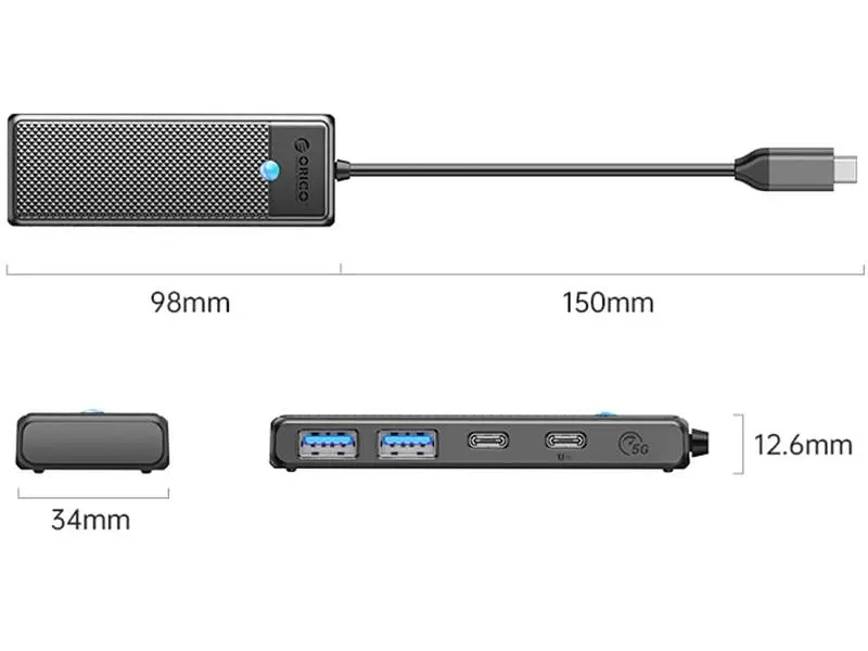 USB-хаб Orico PAPW2AC-C3-015-BK-EP (CA914210) - фото 3