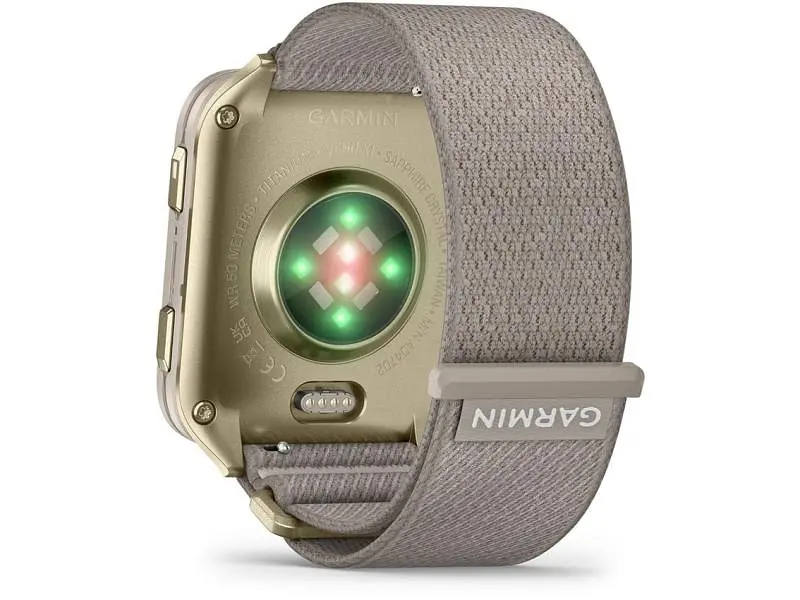 Смарт-годинник Garmin Venu X1 Soft Gold Titanium and French Grey Nylon (010-02980-33/08) - фото 3