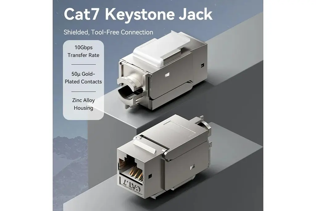 Интернет-соединитель Vention Cat.7 FTP 10 Гбит/с 600 МГц переходник RJ45 Разъем LAN RJ 45 Ethernet Коннектор Серый (IRJH0) - фото 2