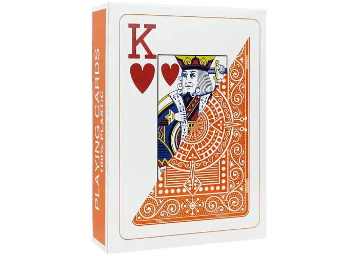 Карты игральные Modiano Texas Poker 100% Plastic 2 Jumbo Index (red) (PC_MPC100JR) - фото 2