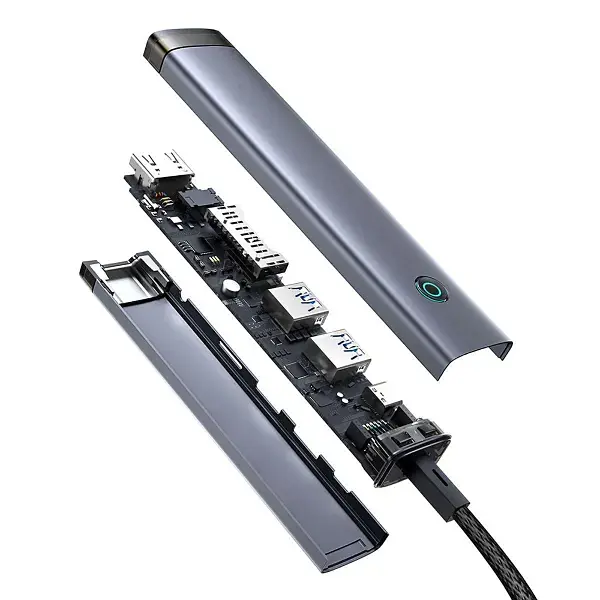 USB-хаб Baseus UltraJoy Series 7-Port HUB AIR Space Grey (Type-C to HDMI4K@60Hz*1+USB3.0*2+PD*1+SD/TF3.0*1+3.5mm*1) (B00052803811-02) - фото 5