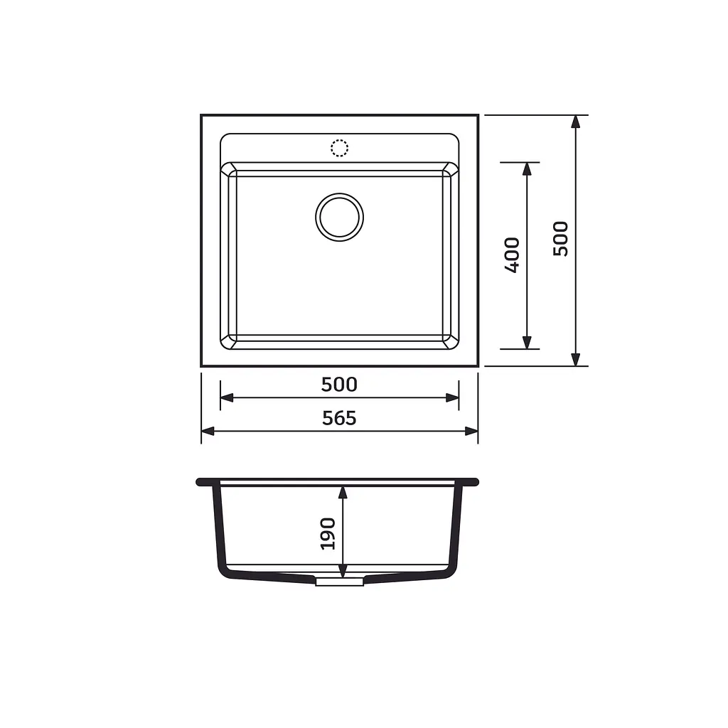 Кухонна мийка Adamant Step 565x500x190 Бежевий ivory 458223 - фото 2