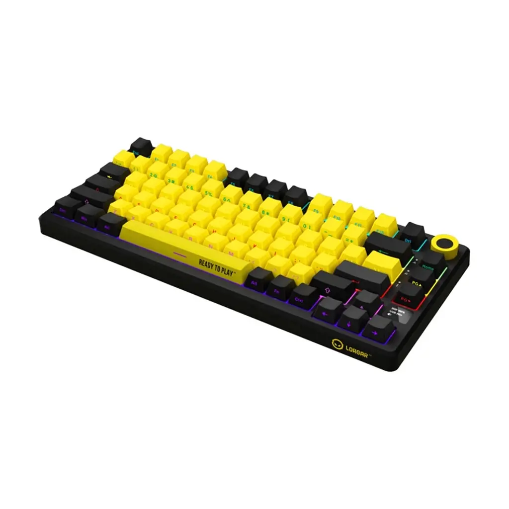Клавіатура Lorgar KBP7075W Pro RGB Wireless/Bluetooth/USB UA Black/Yellow (LRG-KBP7075W-YL-US) - фото 3