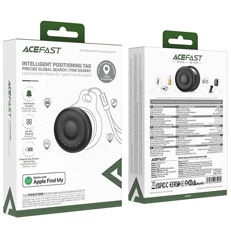 Трекер Acefast S1 Findy 230 mAh Black - фото 2