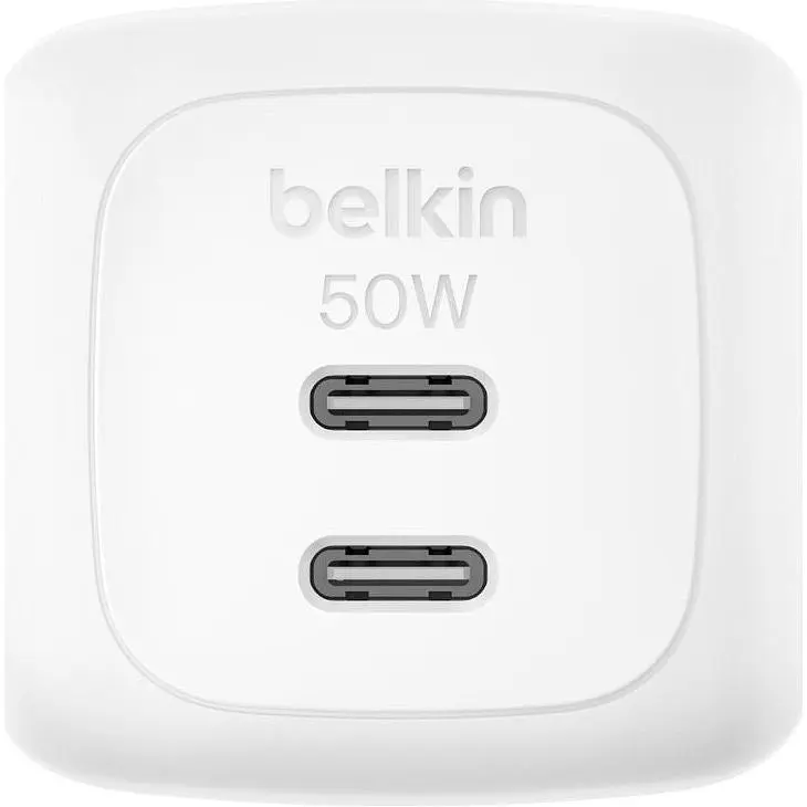 Сетевое зарядное устройство Belkin Boost Up Charge Pro Dual USB-C GaN 50W White + Cable USB-C - USB-C (WCH019KQ1MWH-B6) [158913] - фото 3