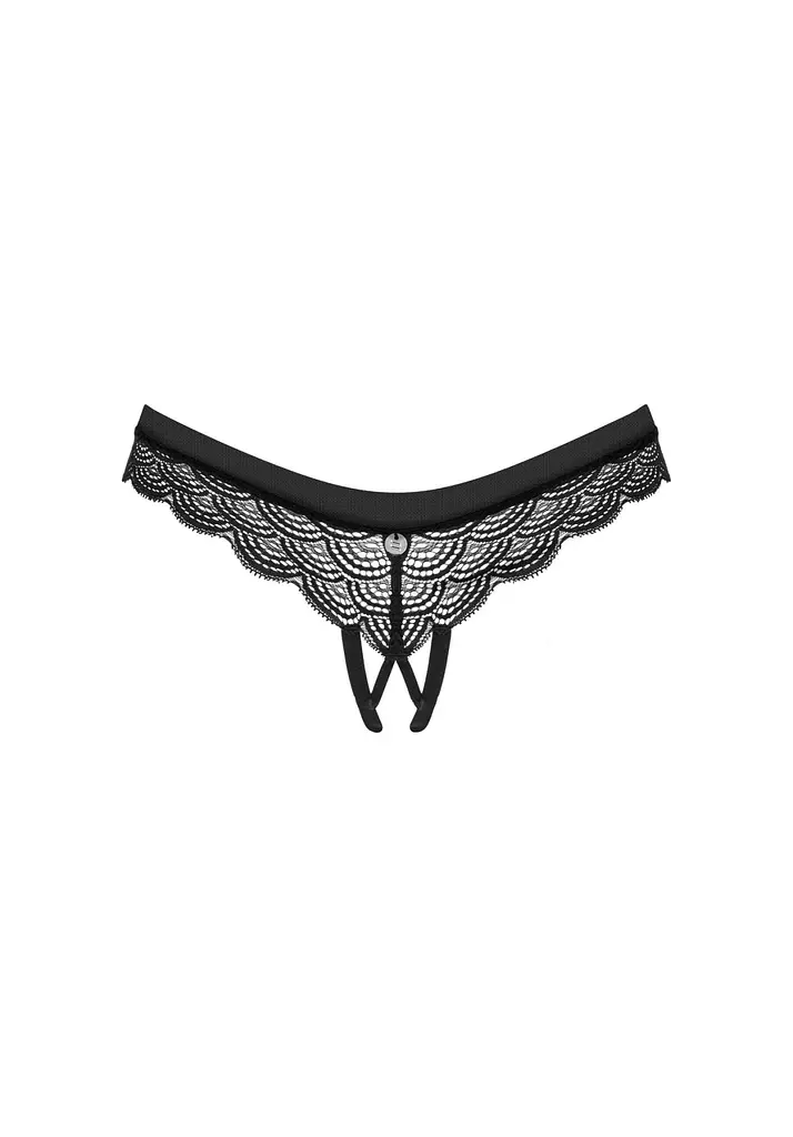 Трусики-стрінги Obsessive Chemeris Crotchless M/L чорний - фото 7