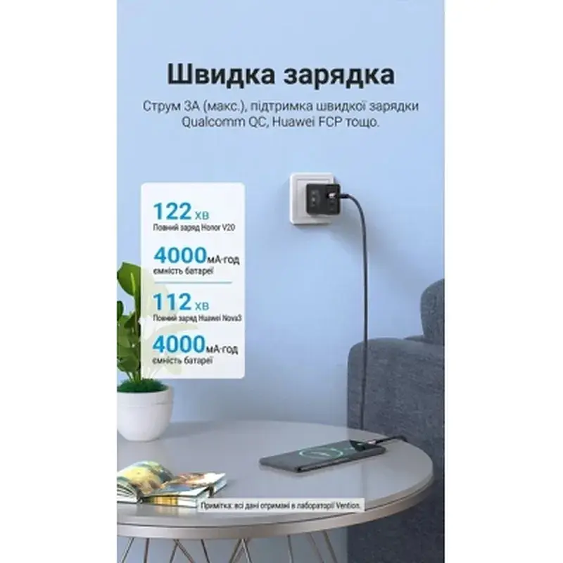 Дата кабель USB 2.0 AM to USB-C 1.5m 3A cotton braided aluminum purple Vention (CODVG) - фото 3