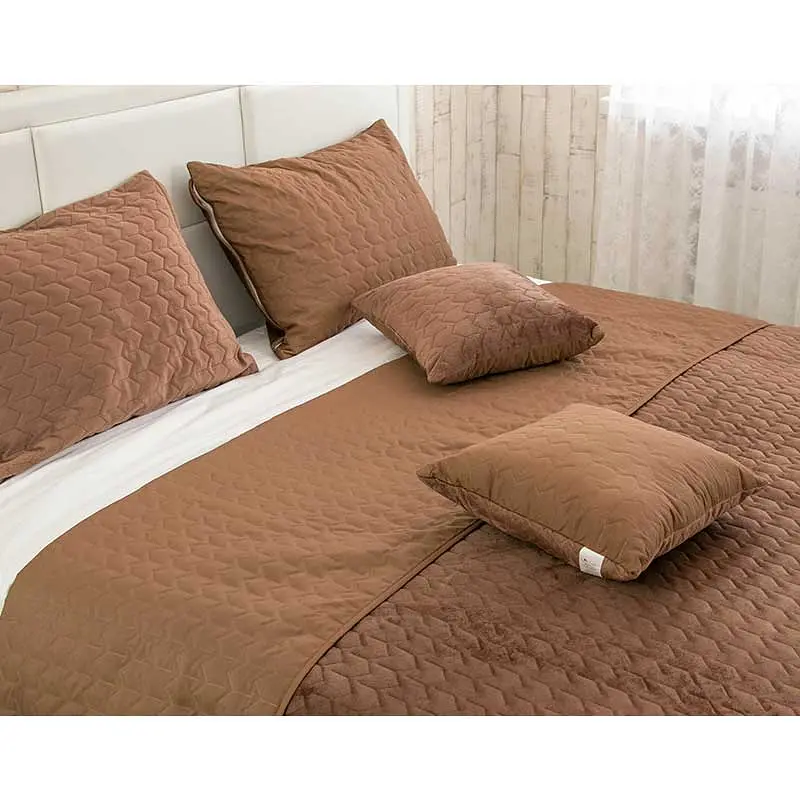 Декоративне покривало Руно VeLour Chocolate, 220x180 см, коричневий (340.55_Chocolate) - фото 3