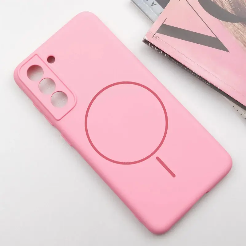 Чохол Silicone Cover Lakshmi Full Camera (AA) with MagFit для Samsung Galaxy S21 FE Рожевий / Light pink - фото 2