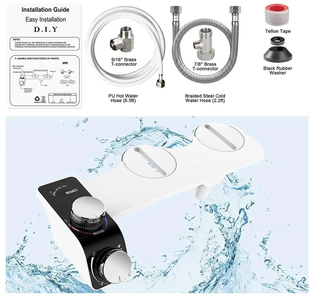 Универсальная биде-накладка SAMODRA Bidet Plus с боковым модулем и регуляцией температуры, Белая (SMWDRBP) - фото 2