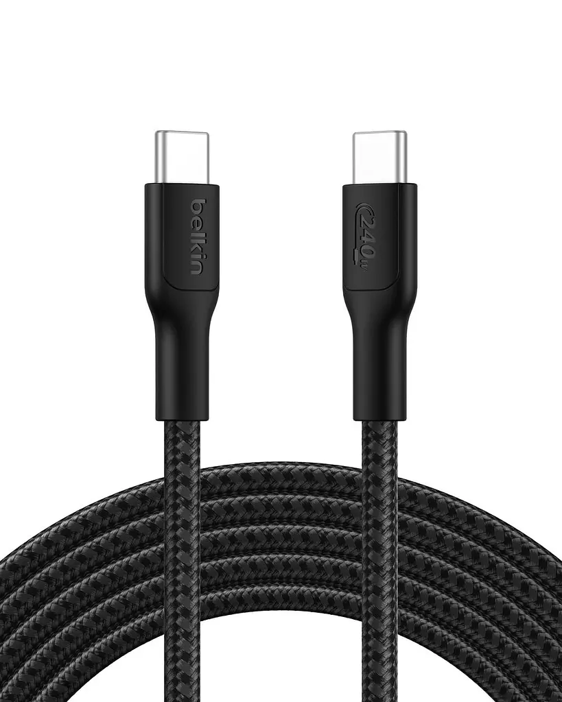 Кабель Belkin USB-C > USB-C заряджання/синхронізації 3м, 240Вт, Type-C, плетений, чорний teh0013680 - фото 2