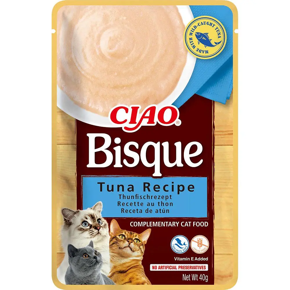 Пауч Inaba Ciao Bisque для котів пюре з тунцем, 40 г