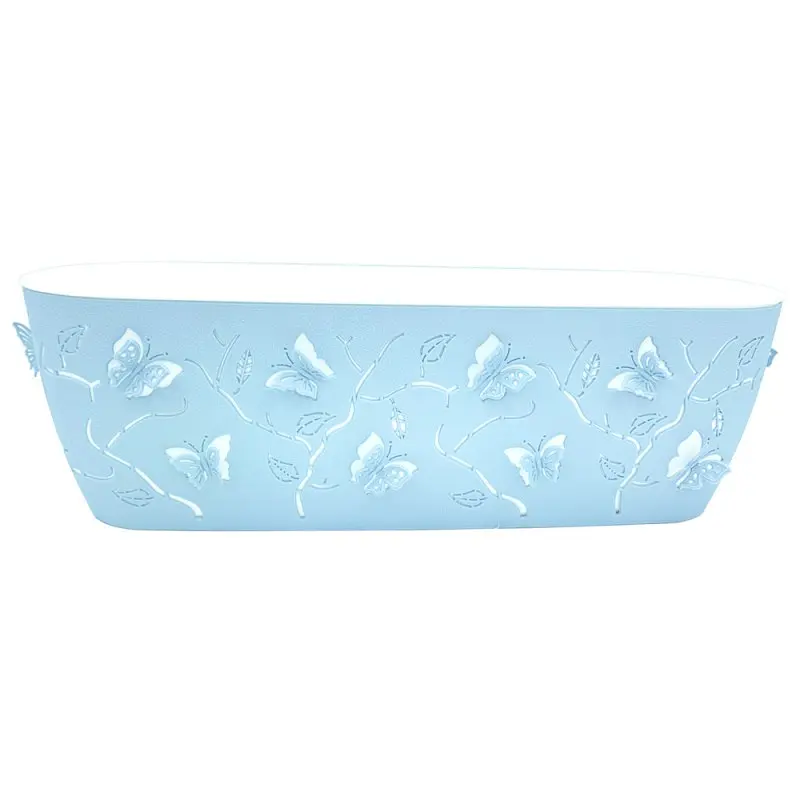 Горшок для цветов Alyaplastik балконный 3D, 7.3 л, светло-голубой (ALY112l.blue) - фото 2
