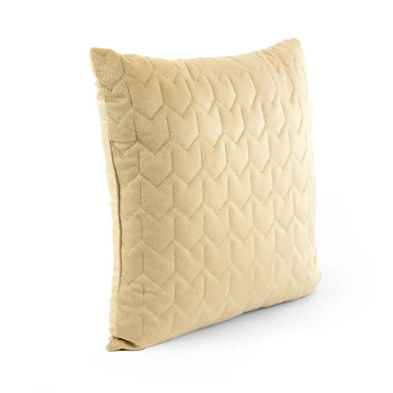 Двостороння декоративна подушка Руно Velour Beige 40х40 см бежева зигзаг