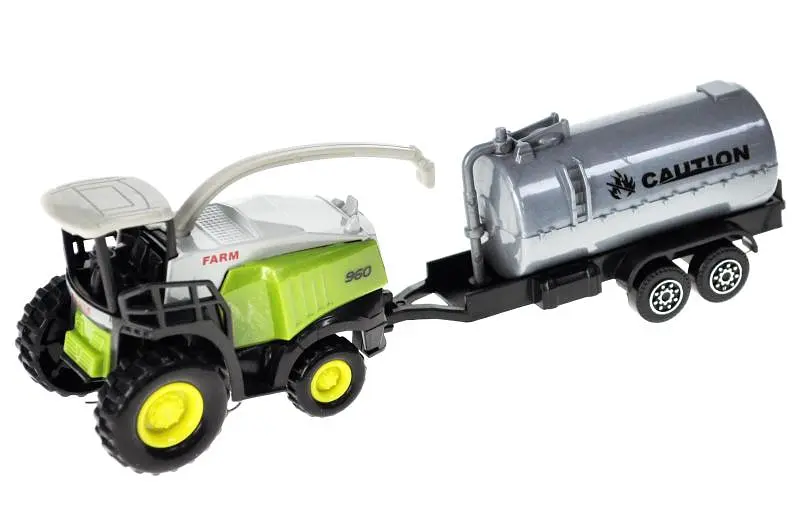 Іграшковий комбайн із причепом металевий Farm Truck 955-144, р.42,5x18x14,5 см YG Toys - фото 2