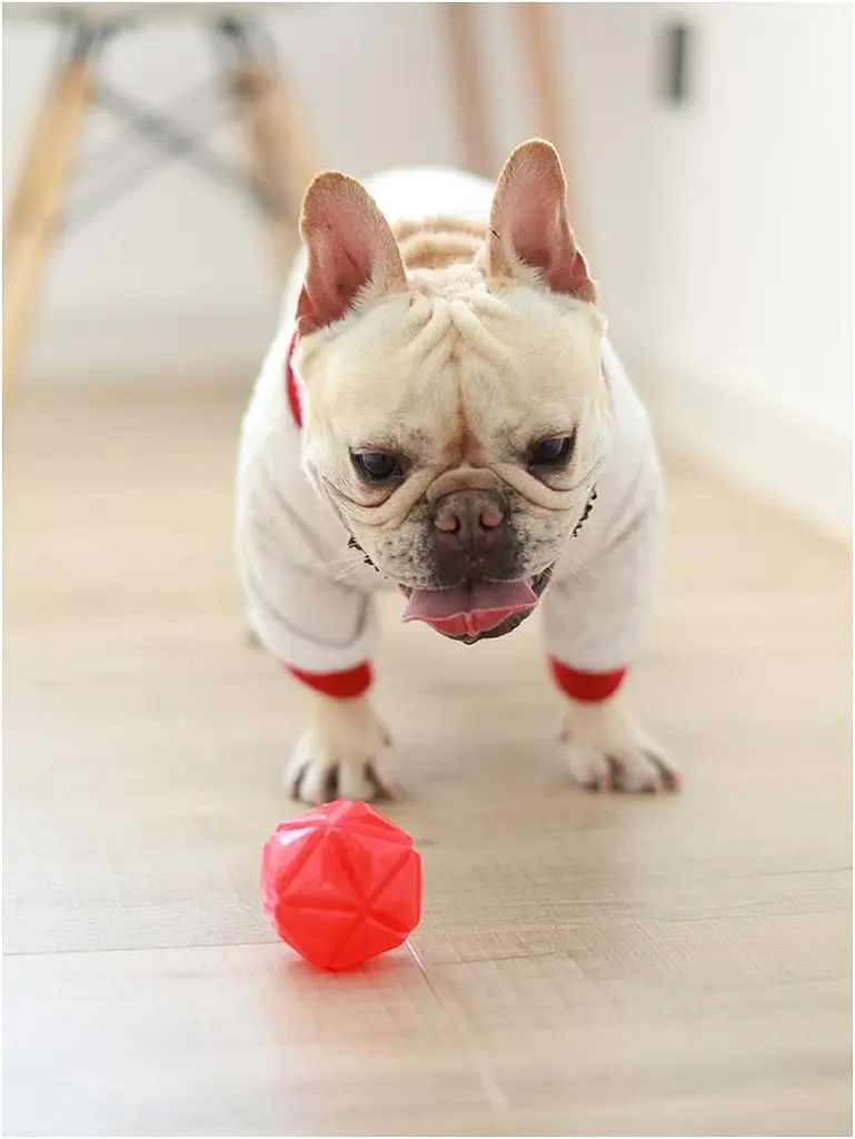 М'ячик для собак, що світиться Diamond Shape Elastic Squeaky Dog Ball з пищалкою - фото 5