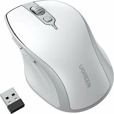 Бездротова Мишка UGREEN Ergonomic Wireless Mouse MU101 білий сірий (15805)