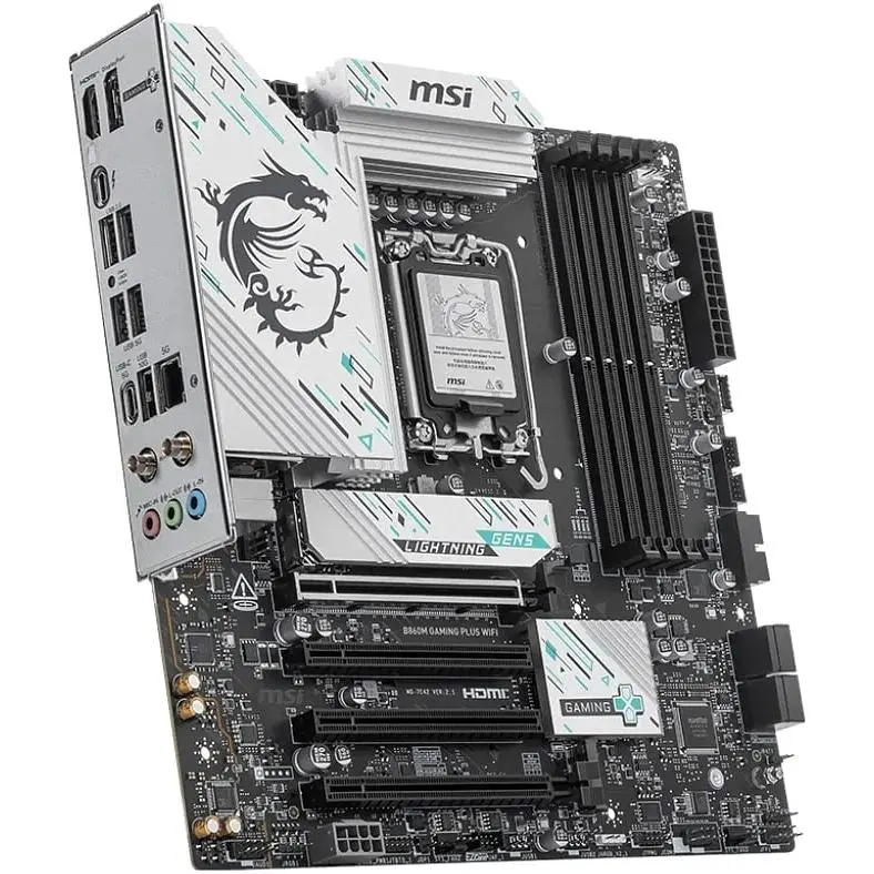 Материнська плата MSI B860M Gaming PLUS WIFI s1851 B860 4xDDR5 M.2 HDMI DP WiFi BT mATX - фото 2
