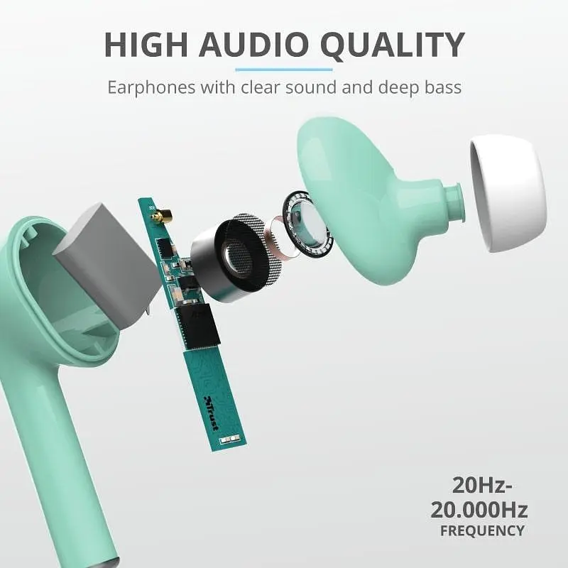 Наушники Trust Nika Touch True Wireless Mic Mint (23703_Trust) - фото 10