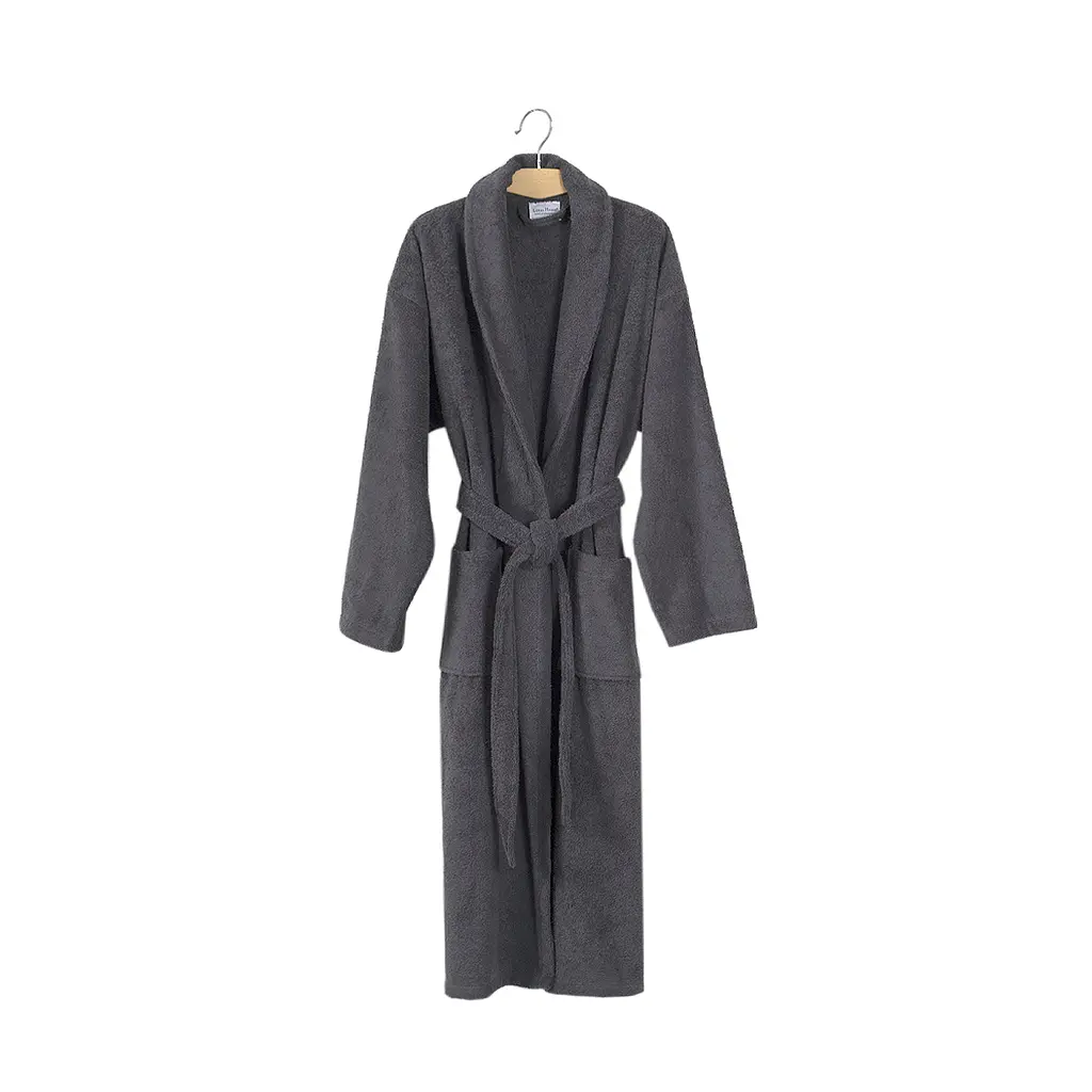 Халат махровый unisex Lotus Home - Basic Line antrasit L - фото 5