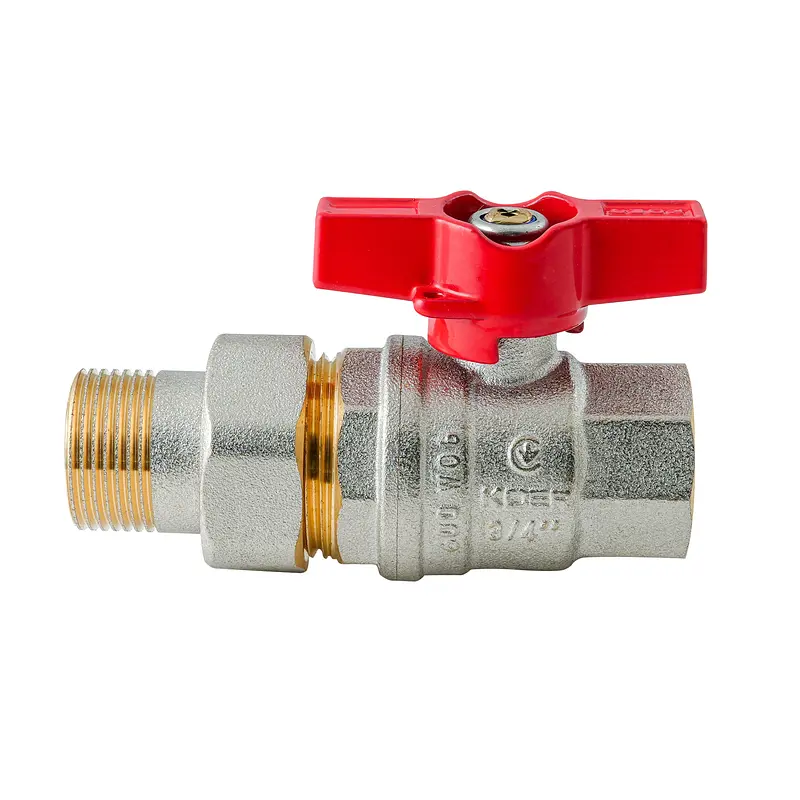 Кран з американкою Koer Extreme KE.227-20 - 3/4" ручка "метелик" червона KR5766 - фото 2