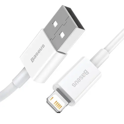 USB кабель Baseus Superior Series Fast Charging Data Cable USB to iP 2.4A 0.25m білий CALYS-02 - фото 3