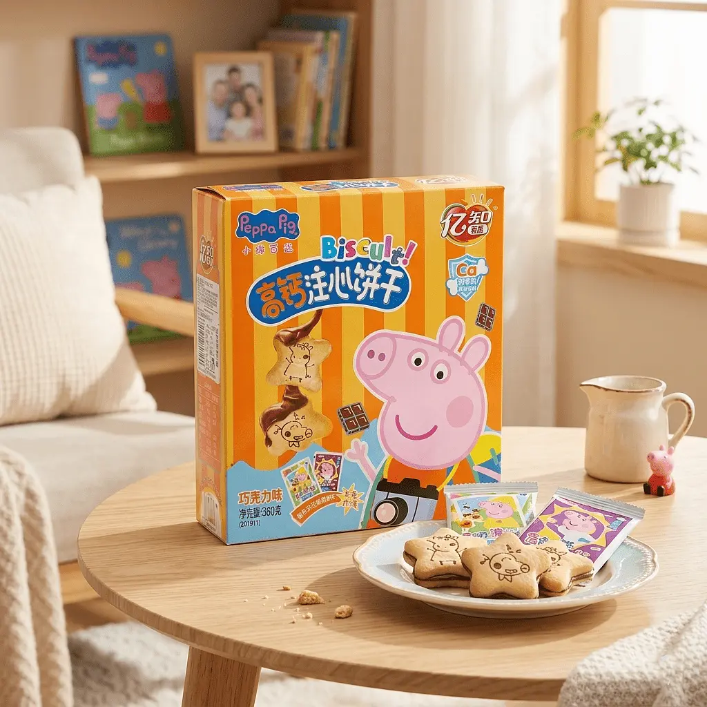 Печиво з кальцієм Yizhi Biscuit Peppa Pig Chocolate Flavor 160г - фото 3