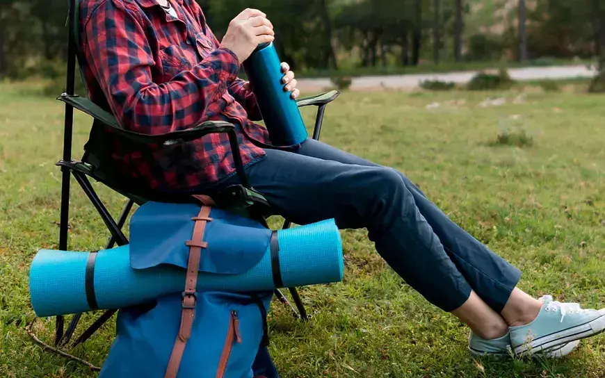 Килимок фітнес йога Poputchik 1800x500x8 мм синій (16-078-IS) - фото 4