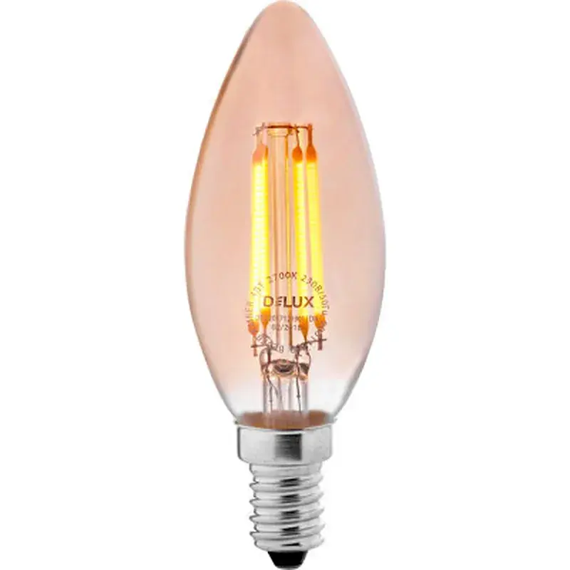 Лампочка Delux BL37B 4 Вт 2700K amber 220 В E14 filament (90011682) - фото 2