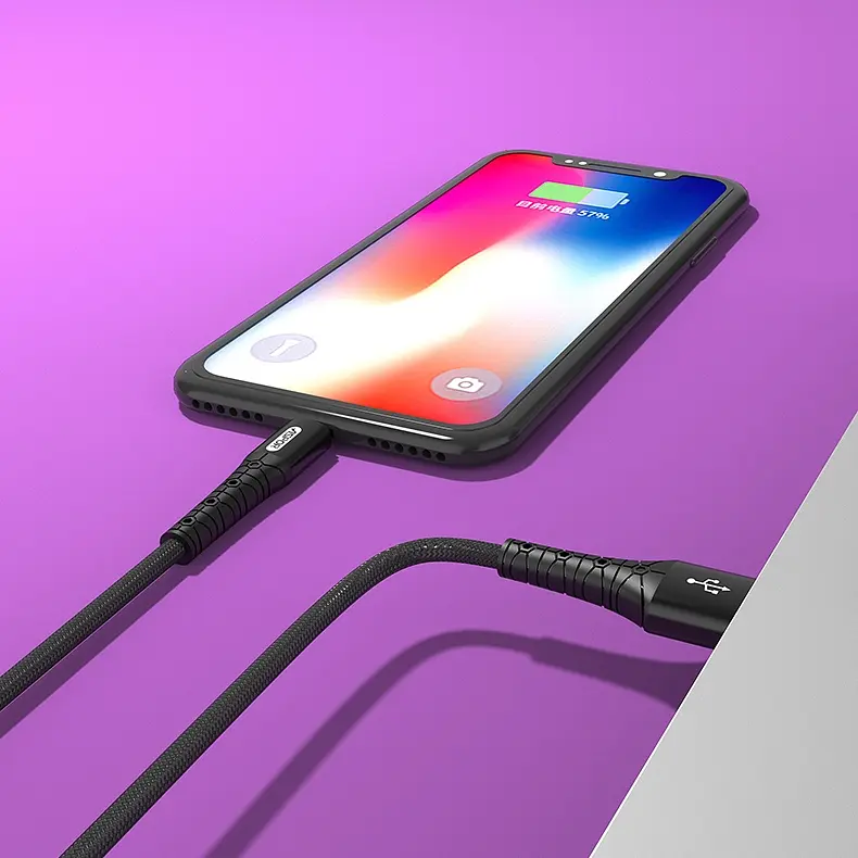 Кабель Aspor A192 USB – Lightning 2.4A/1м- чорний - фото 4