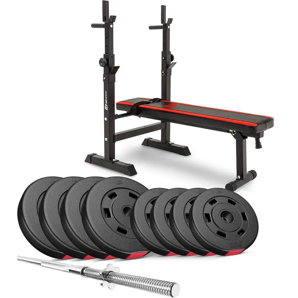 Набор Hop-Sport Premium со скамьей HS-1080 и штангой 39 кг. - фото 7