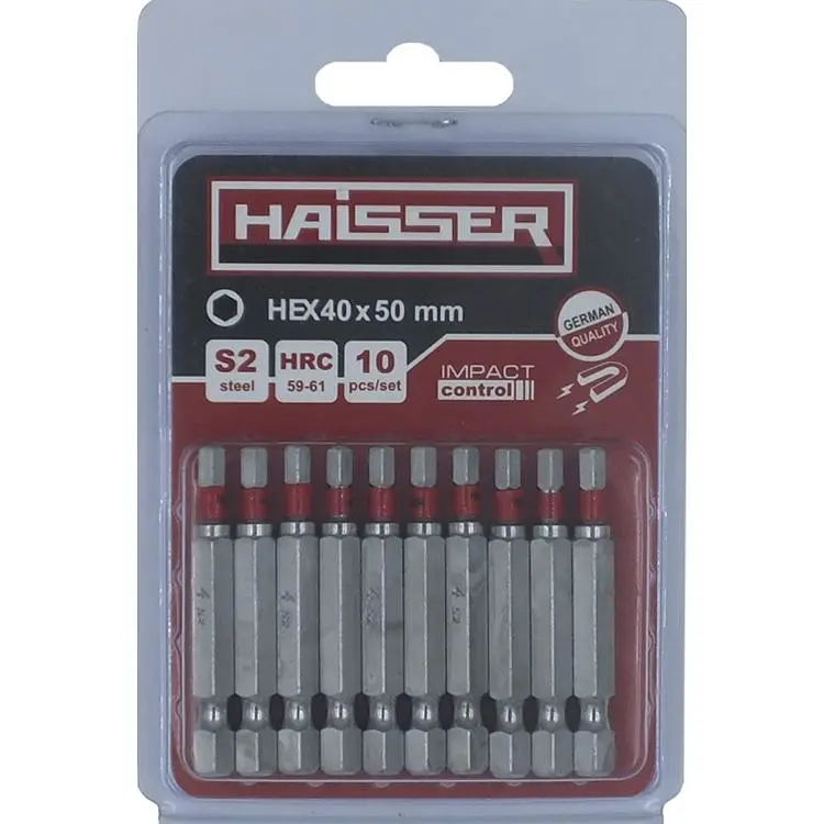 Набір біт Haisser HEX 40 х 50 мм (10 шт)