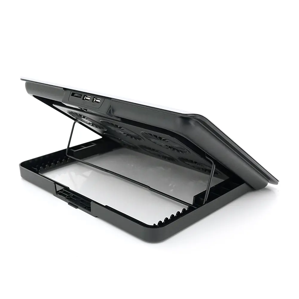 Підставка під ноутбук IceCoorel A19, 10-15.6", 6 * 60mm 580±10% RPM, корпус пластик + алюміній, 2xUSB 2.0, 350x225x26mm, Silver, Box, Q20 - фото 2