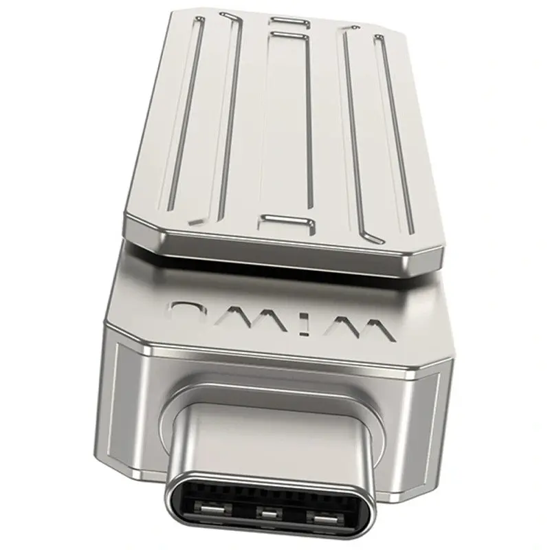 Флеш-накопичувач WIWU Wi-FD001 3in1 (USB-A/C/L) USB 3.0 — 32GB Silver - фото 3