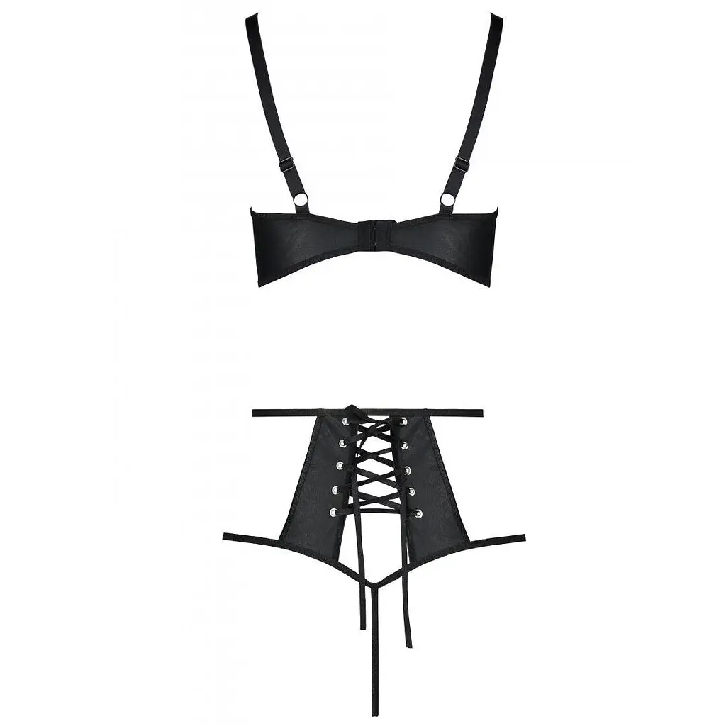 Комплект з екошкіри Passion Tamaris Set black XXL/XXXL, бюстгальтер та трусики - фото 4