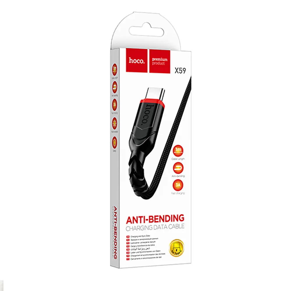 Кабель Hoco X59 Victory charging data cable for Type-C Чорний - фото 2