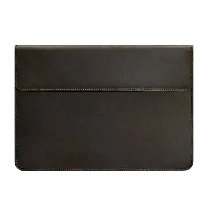 Шкіряний чохол-конверт BlankNote на магнітах для MacBook 14 Темно-коричневий Crazy Horse - фото 5