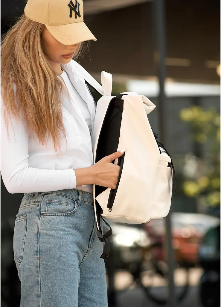 Рюкзак ролл Sambag унісекс RollTop LTT білий 41 x 30 x 16 см (24238008) - фото 4
