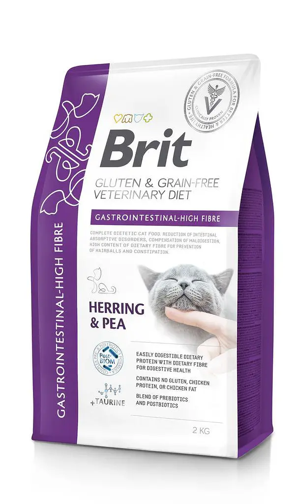 Сухий корм Brit VetDiet Cat Gastrointestinal High Fibre для котів із підвищеним вмістом клітковини та оселедцем, 2 кг